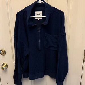 Aerie Dark Blue 1/4 zip sweater